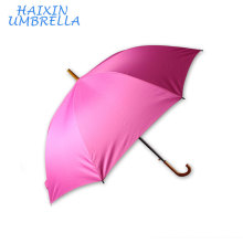 Walking Fashional Classic Pink Pongee Personalizado 8k Economy Traditional J mango de madera Straight Rod Umbrella Print Logo Favors